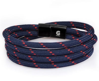 Surfer armband Touw met Magnetische Sluiting Galeara NOA Double 21.5cm Heren en Dames navy