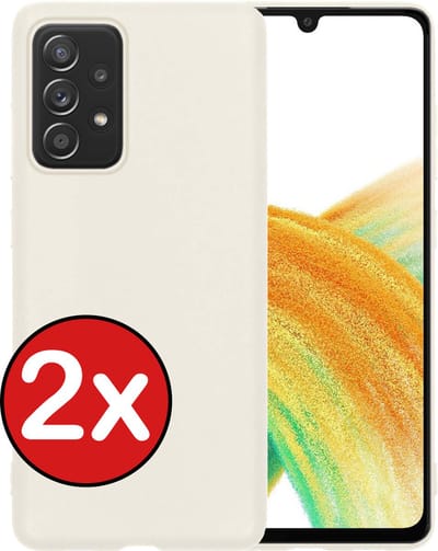 Hoesje - 2 Stuks - Geschikt voor Samsung Galaxy A33 - Sterk & Shockproof - Telefoonhoes - Back Cover - Case Siliconen - Telefoon Hoes - Wit