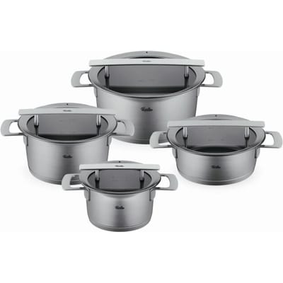 Fissler Phi collection pannenset met glasdeksels, 4-delig