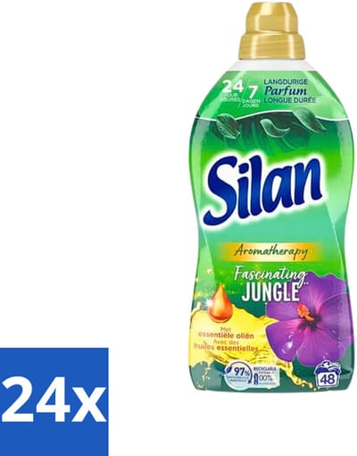 24 x Silan Aromatherapy - Wasverzachter - Fascinating Jungle - Essentiële Oliën en Langdurige Parfum - 48 Wasbeurten - 1.056L - Wasverzachter - Geur - Aromatherapie - Jungle - Tropische Geur