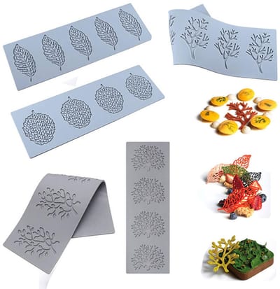 Dailygoods - Taartdecoratiesjablonen, 5 stuks kanten siliconen vorm, taartreliëf, siliconen bakvorm, taartdecoratie, herbruikbaar, voor bakken, hars, suiker, handwerk, taartdecoratie