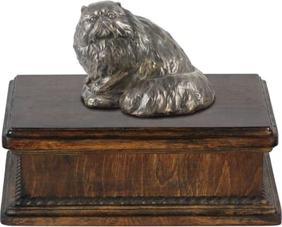 Elegante urn voor kattenas met hondensculptuur, klassiek en stijlvol