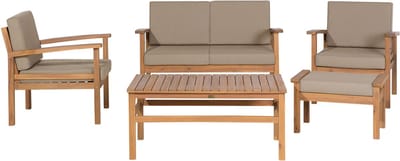 MANILA - Loungeset voor 4 - Taupe - FSC acaciahout