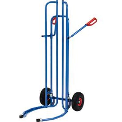 Bandenwagen Fetra 2035A, tot 200 kg, voor maximaal 8 banden met Ø 450-860 mm, luchtbanden, H 1510 mm, staal, glanzend blauw