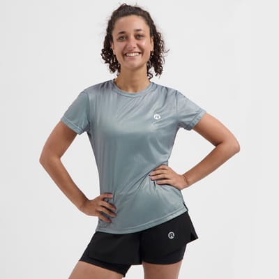 Rogelli Motion Dames Hardloopshirt - Korte Mouw - Blauw/Grijs