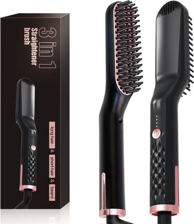 Baardstijltang, haarstijltang, 3-in-1 stijlkam, multifunctionele, snelle stijlkam (geschikt voor baard en haar), flexibele doe-het-zelf styling.