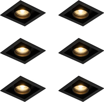 QAZQA 102840 - Inbouwspot - 6 stuks - L 11 cm - - Woonkamer | Slaapkamer | Keuken