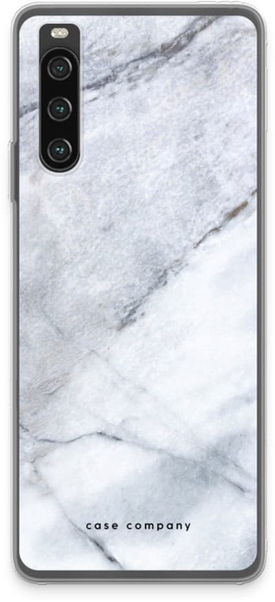 Case Company® - Hoesje geschikt voor Sony Xperia 10 IV hoesje - Witte marmer - Soft Cover Telefoonhoesje - Bescherming aan alle Kanten en Schermrand