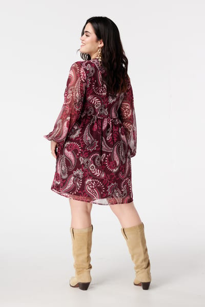 MS Mode Dames Sheer Blouse met Paisleyprint – Maat 42