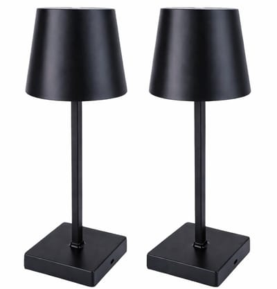 LED Tafellamp Zwart – Touch & Dimbaar – Warm Wit - Draadloos – Modern & Compact - Batterij