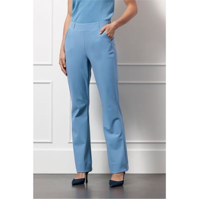 Studio Anneloes Flair Long Bonded Trousers Mid Blue Größe: S | Stoffhosen Outlet | Damen | Blau