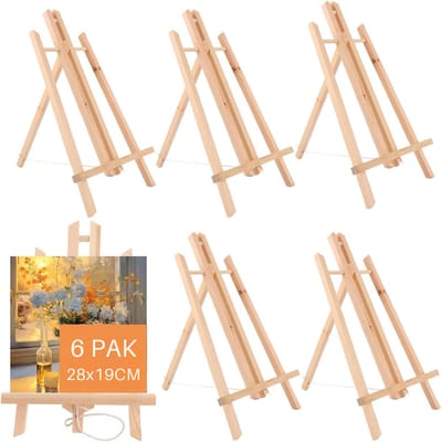 SNJY® Schildersezel - Tafelezel - Schilderspalet - 28 x 19 cm - 6 Stuks - Hout - Bruin