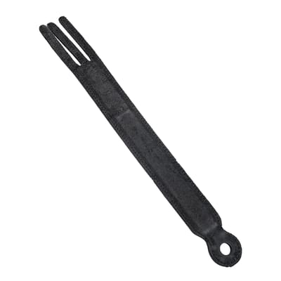 Rimba - Leren Flapzweep Met 3 tongen En Metalen strip - Zwart