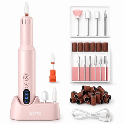 BOTC Elektrische Nagelvijl met Oplaadstation - Nagelfrees - Draadloos en Oplaadbaar - Nagelvijl - Manicure & Pedicure set - Roze