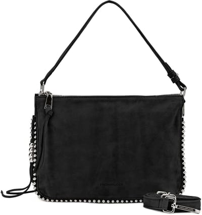 FREDsBRUDER Leren Schoudertas All About Beads Crossbag Black Zwart