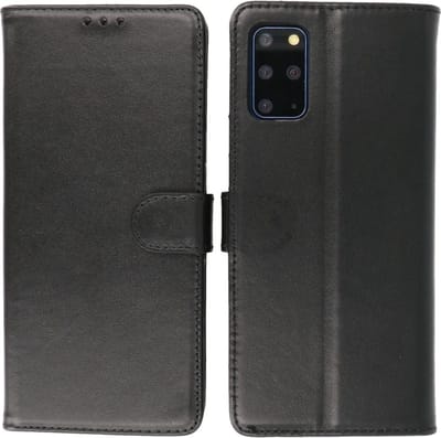 Hoesje Geschikt voor - Echt Lederen Wallet Case Telefoonhoesje - Zwart