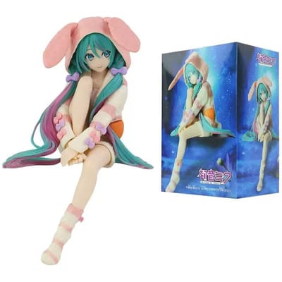 15CM Anime HATSUNE MIKU Figuur Noodle Stopper Figuur Konijnenoren Pyjama Model Speelgoedpop Actiefiguur Collectie Cadeaus PVC
