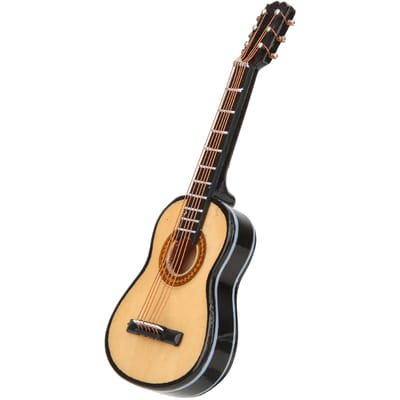 Lindehout G Vormige Gitaar Ornament 3-Dimensionaal Decoratief Koelkast Accessoire 10cm black