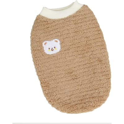Gilet en Peluche pour Chien Doux Confortable Respirant Chien Chaud Pull en Peluche Veste Vêtements pour Quotidien Extérieur Marron Clair L L marron clair