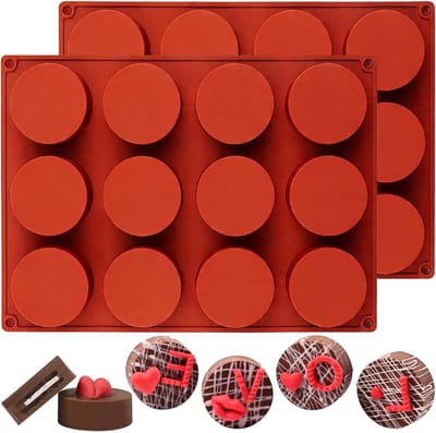 Siliconen Bakvormen Set van 2 Stuks, Rond voor Chocolade, Muffins, Cupcakes en Taarten, Ideaal voor Cheesecakes en Brownies