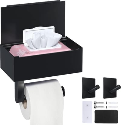 Toiletpapierhouder van Roestvrij Staal - Zelfklevend Ontwerp voor Badkamer - Modern en Duurzaam - Wandmontage WC-Papierhouder