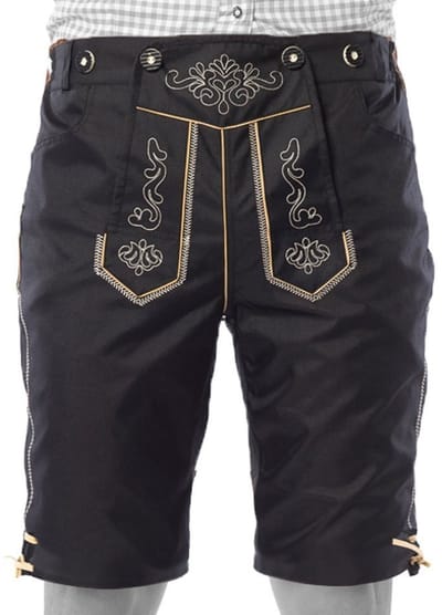 Tannhauser Lederhosen Kort Karl Heren Nylon Zwart Maat Xxl