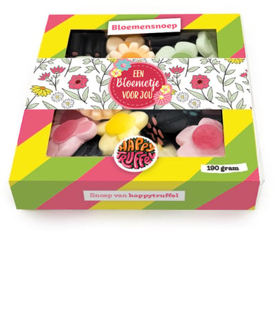 Snoeppakket bloem - bloemensnoep “Bloemetje voor jou” - 210 gram