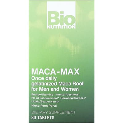 Bio Nutrition, Maca-Max, Hommes et Femmes, 1 000 mg, 30 Comprimés