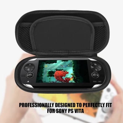Store_9 - Hoesje Ps Vita - Beschermende Hard Case - Dubbele Compartiment Draagtas - Blauw - Geschikt voor PS Vita - Accessoires Bescherming