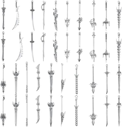 40pcs zilveren antieke zwaarden - mes - boekenleggers - zwaard charms - hangers - vintage metalen mini zwaard - mes - lange dolk boekenlegger - knutselbenodigdheden voor boekenliefhebbers - lezen