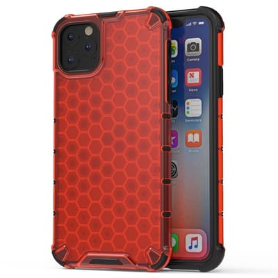 Honingraat Hybride Case geschikt voor iPhone 11 Pro - rood