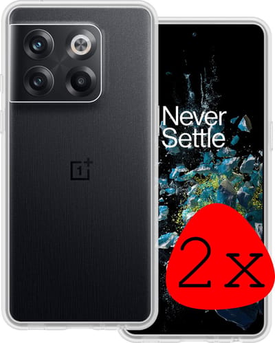 Hoesje 2 Stuks - Geschikt voor OnePlus 10T - Sterk & Shockproof - Case Siliconen - Back Cover - Telefoon Hoes - Transparant
