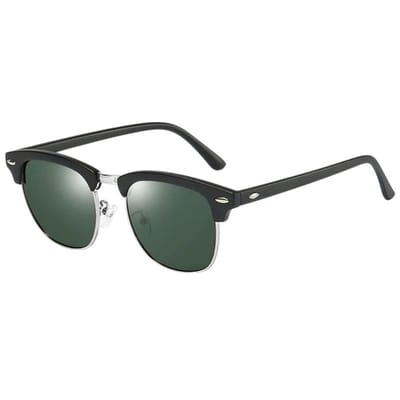Fako Fashion - Club Style Zonnebril - Polariserend - Polarized - Dames - Heren - Zwart/Zilver - Donkergroen