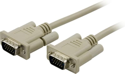 DELTACO DEL-39A, VGA mannelijk naar VGA mannelijk, grijs – 2 meter