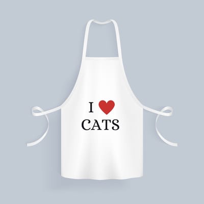 Akyol - i love cats Keukenschort - Katten - cadeau kattenliefhebber - cadeau - cadeau poezen liefhebber - 82 bij 71 cm