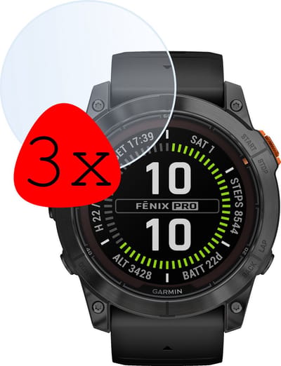 Screenprotector - 3 Stuks Geschikt voor Garmin Fenix 7 Pro - Extra Sterk - Tempered Glass - Gehard Glas - Beschermglas Screen Cover - Bescherm Protector voor Smartwatch