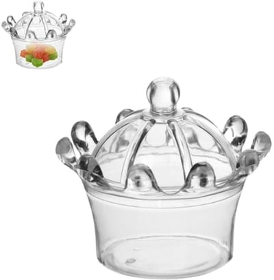 Dailygoods- Snoepdozen Kroonvorm - 12-delige Set - Transparante Dozen - Geschenkdozen met Deksel - Bruiloft/Babyshower - Herbruikbaar Design