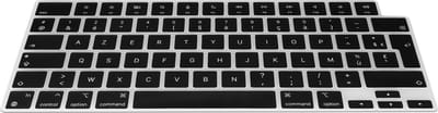 kwmobile Keyboard Cover Compatible with Apple Macbook Air 15 M3 2024 A3114 - AZERTY (France, Belgium) Layout Keyboard Cover Silicone Skin - Black