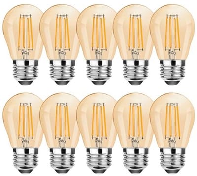 Dimbare E27 LED-lamp 4W - 2700K Warm Wit - Vervangt 35W Gloeilampen - Amber G45 - Set van 10