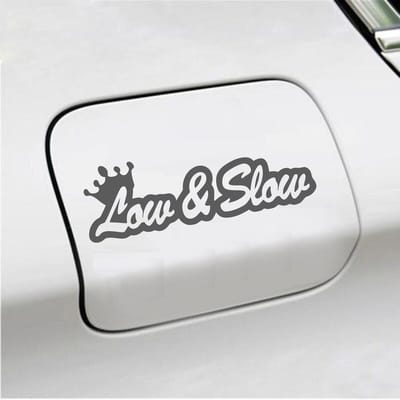 Bumpersticker - Low & Slow - 4,8 X 14,8 - Antraciet
