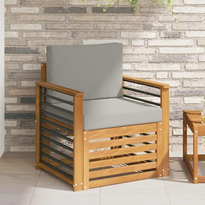 vidaXL - Buiten - bank - set - Massief - Acacia - Hout - en - Polyester