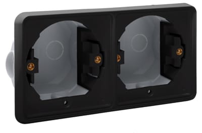 Niko - Hydro inbouwkader tweevoudig horizontaal zwart - 761-75000