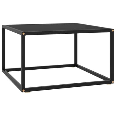 vidaXL - Salontafel - met - zwart - glas - 60x60x35 - cm - zwart