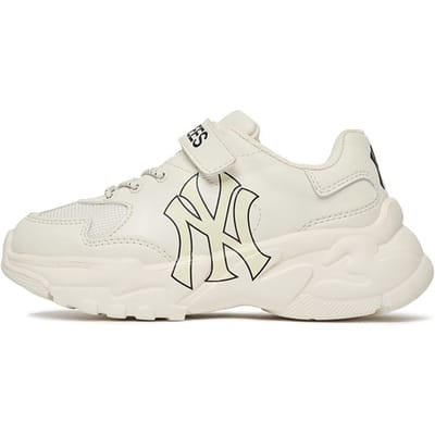 MLB Série Ball Chunky Cuir Décontracté Mode Velcro Basse Top Chaussures Papa Ivoire Baskets Enfants 7ASHC102N-50IVS 32 white
