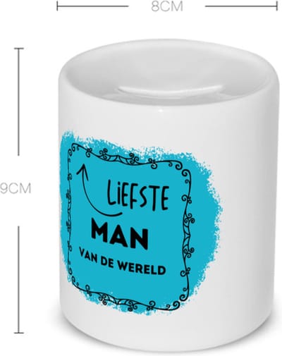 Akyol - liefste man van de wereld Spaarpot - Vriend/vriendin - de liefste man - valentijnsdag - verjaardag - cadeautje voor vriendje - kado - geschenk - 350 ML inhoud