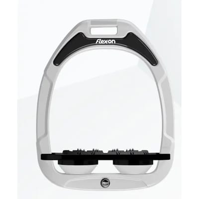 Platte Ultra Grip Stijgbeugels Wit/Zwart/Wit Flex-On Green Composite