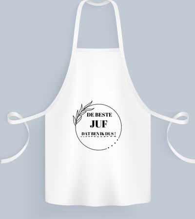 Akyol - beste juf dat ben ik dus Keukenschort - Juf - leraressen - collega's - verjaardag - afscheidscadeau - geschenk - kado - 82 bij 71 cm