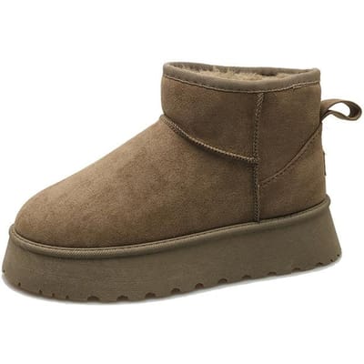 Herfst en winter nieuwe dikke zolen hoogte verhogende sneeuwlaarzen dames fleece gevoerde dikke korte muziek suède waterdichte antislip katoenen schoenen 40