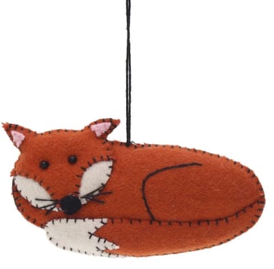 Vos liggend, vilt 10,5x2x6cm