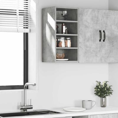 vidaXL - Bovenkast - Riga - 30x29,5x60 - cm - bewerkt - hout - betongrijs
